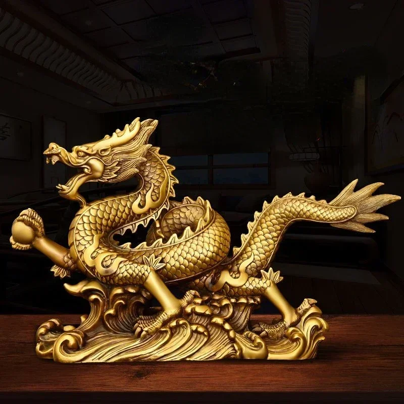 Home Office Feng Shui - Ornements de dragon en cuivre porte-bonheur