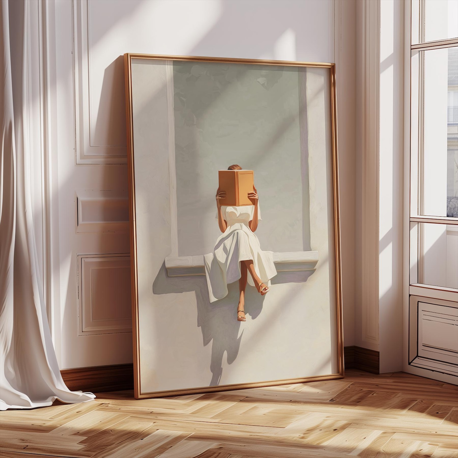 Home Office Minimalist - Impression sur toile d'une femme abstraite