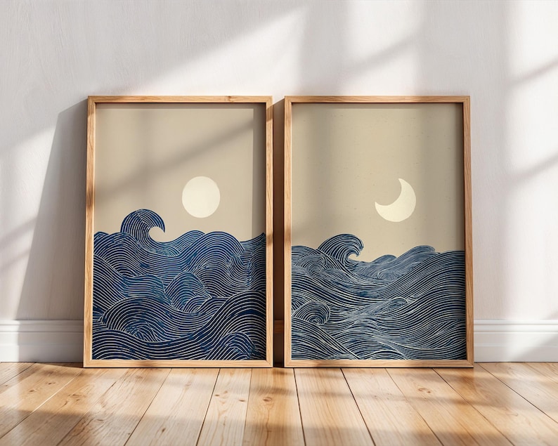 Home Office Minimalist - Lot de 2 impressions murales sur