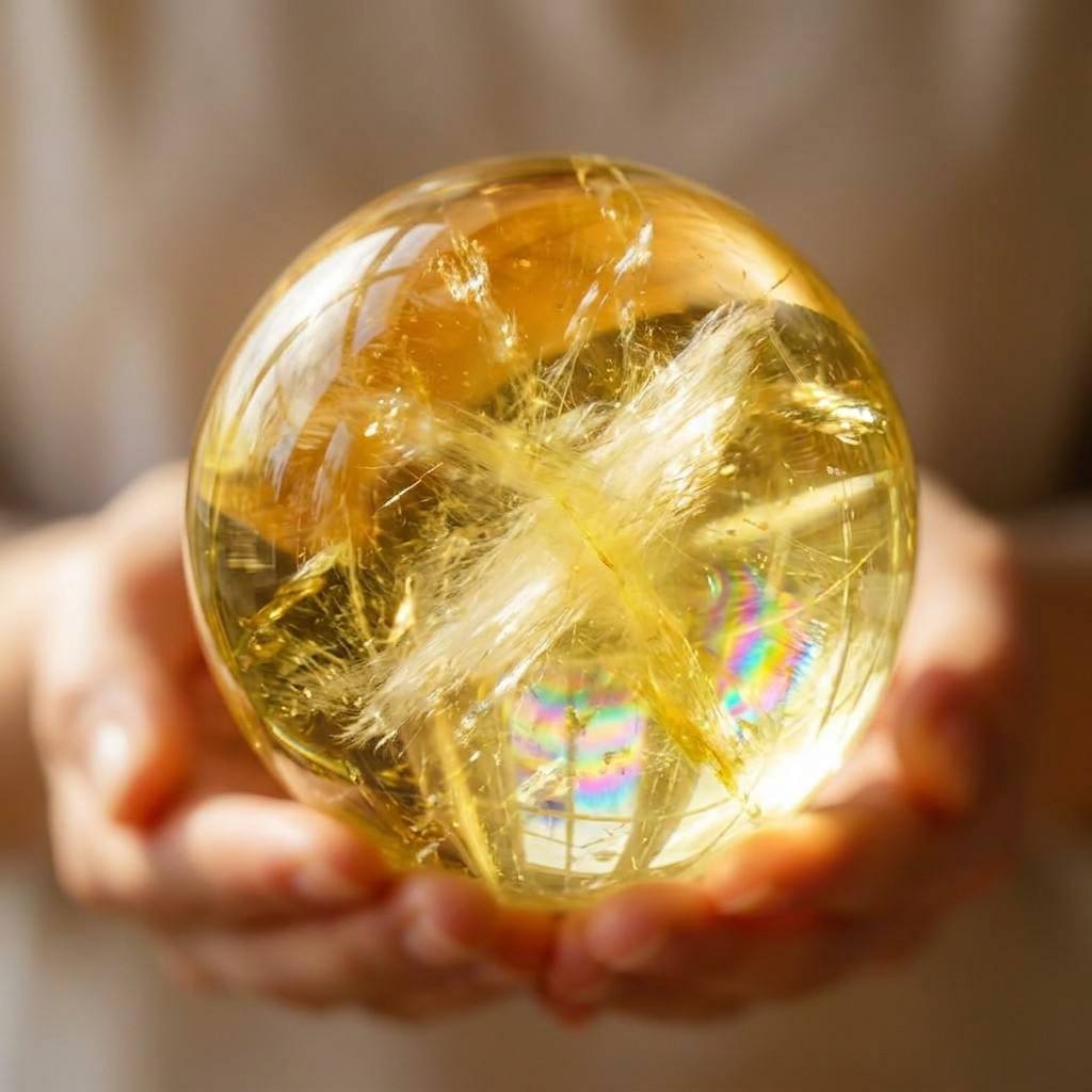 Home Office Feng Shui - Sphère de cristal de citrine naturelle