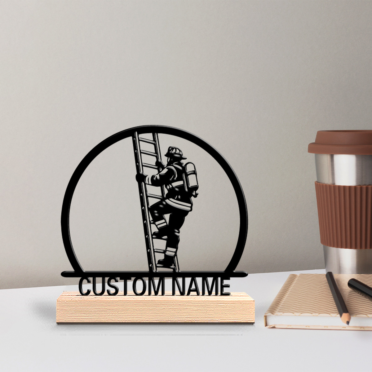 Home Office Logo - 1 pièce de statue métallique personnalisée