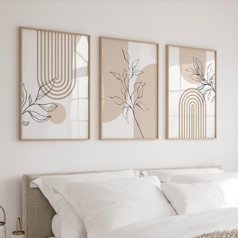 Home Office Minimalist - Affiches murales neutres pour décoration intérieure