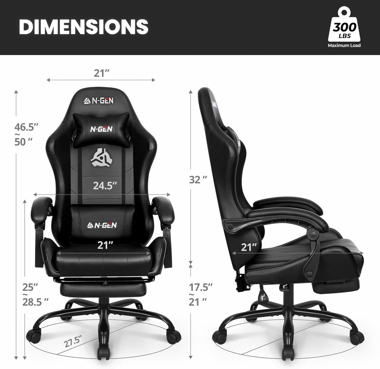 Chaise de jeu avec repose-pied - Home Office Desk avis et prix