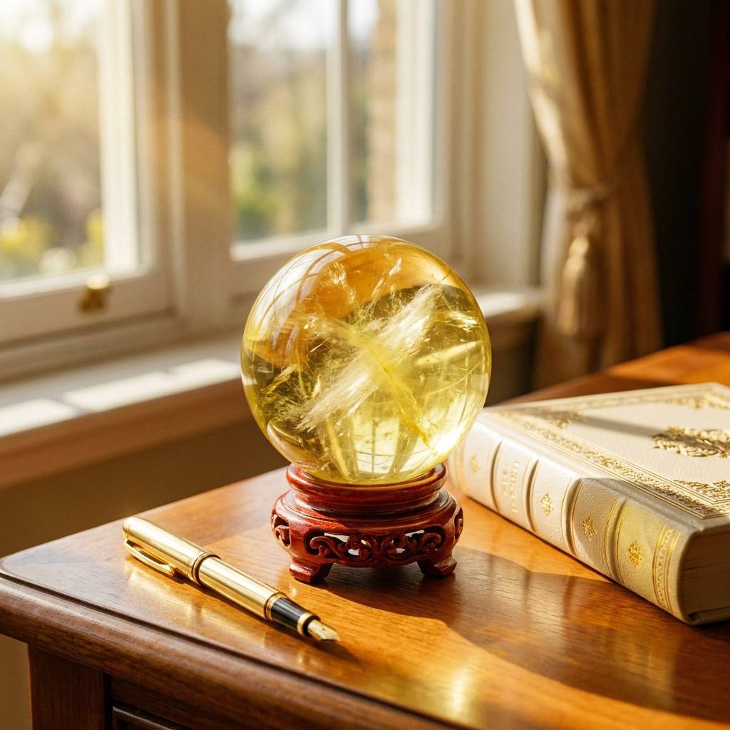 Sphère de cristal de citrine n - Home Office Feng Shui avis et prix