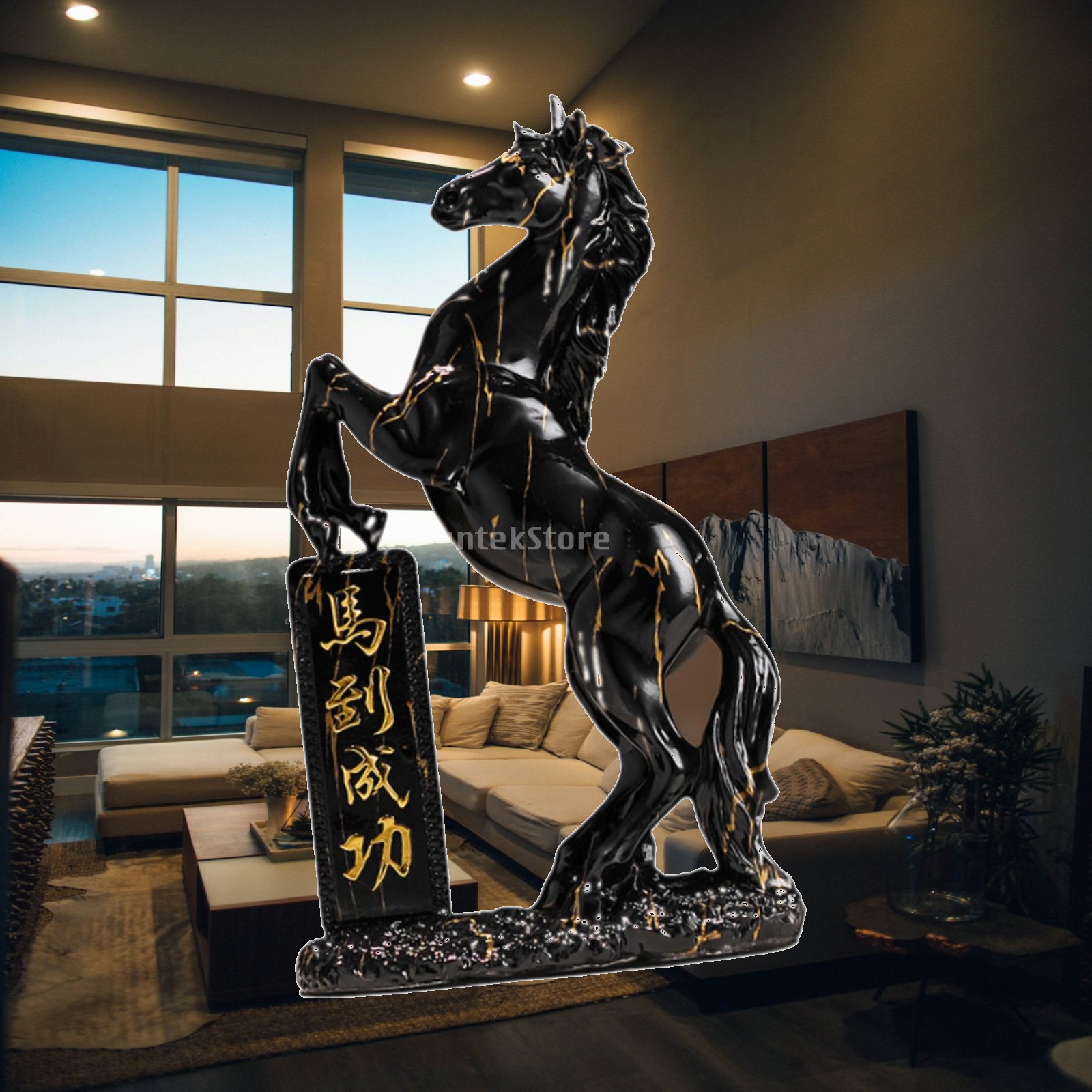 Statue de cheval en résine, dé - Home Office Representative avis et prix