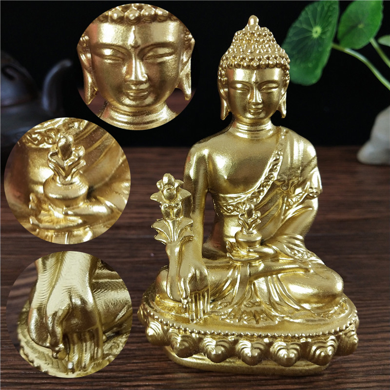 Goldn médecine bouddha Statue  - Home Office Feng Shui avis et prix